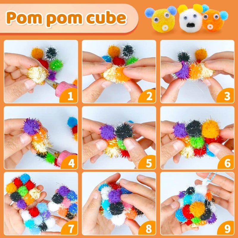 Eppingwin 300pcs 1 Inch Multi-Colored Pom Poms, Soft Pompoms for Crafts, Pom pom Balls for Arts & Crafts DIY Projects(Multi Color) - Image 4